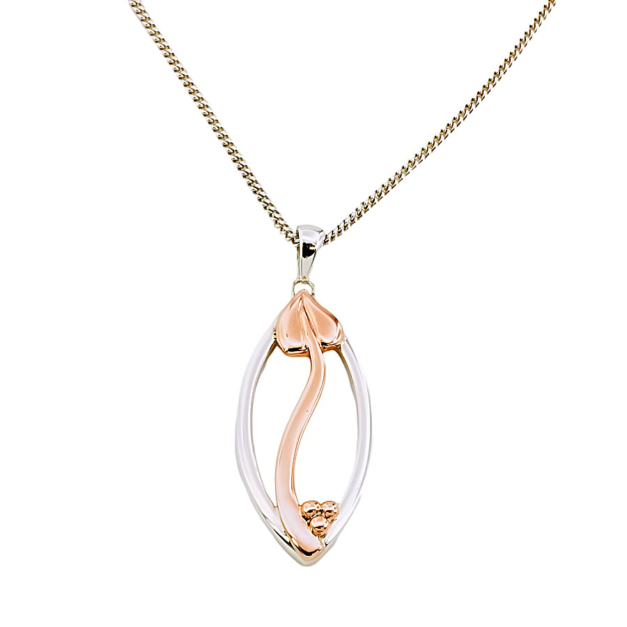 Silver & 9ct gold Clogau Pendant with chain